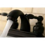 Knight KB2605KL Two-Handle 3-Hole Deck Mount 4" Centerset Bathroom Faucet with Plastic Pop-Up, Oil Rubbed Bronze