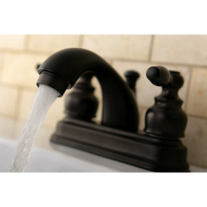 Knight KB2605KL Two-Handle 3-Hole Deck Mount 4" Centerset Bathroom Faucet with Plastic Pop-Up, Oil Rubbed Bronze