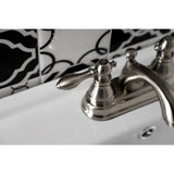 American Classic KB2608ACL Two-Handle 3-Hole Deck Mount 4" Centerset Bathroom Faucet with Plastic Pop-Up, Brushed Nickel