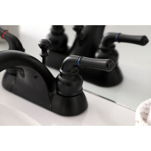 Naples KB2620B Two-Handle 3-Hole Deck Mount 4" Centerset Bathroom Faucet, Matte Black