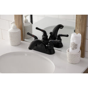 Naples KB2620B Two-Handle 3-Hole Deck Mount 4" Centerset Bathroom Faucet, Matte Black