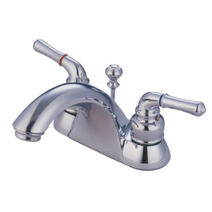 Naples KB2621 Two-Handle 3-Hole Deck Mount 4" Centerset Bathroom Faucet with Plastic Pop-Up, Polished Chrome