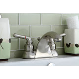 Naples KB2628B Two-Handle 3-Hole Deck Mount 4" Centerset Bathroom Faucet, Brushed Nickel