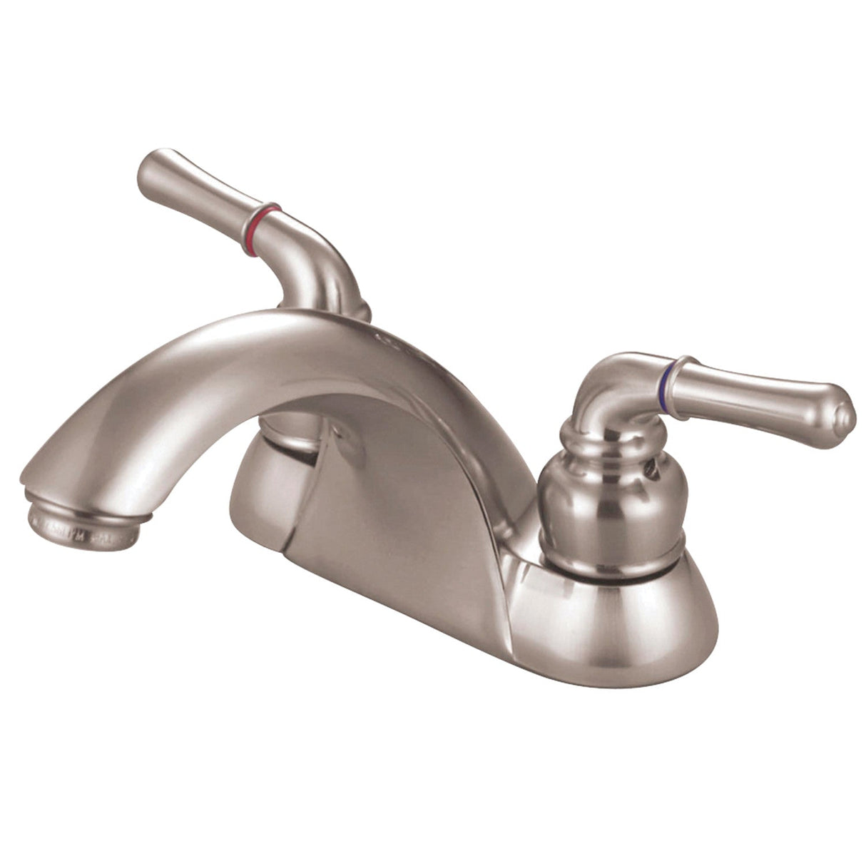 Naples KB2628LP Two-Handle 3-Hole Deck Mount 4" Centerset Bathroom Faucet, Brushed Nickel