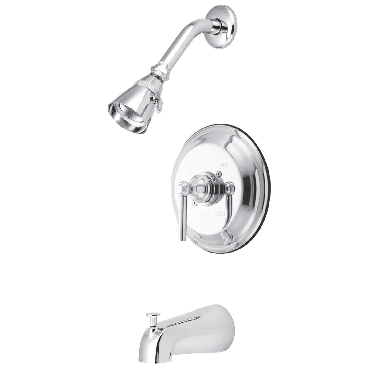 Elinvar KB2631EL Single-Handle 3-Hole Wall Mount Tub and Shower Faucet, Polished Chrome