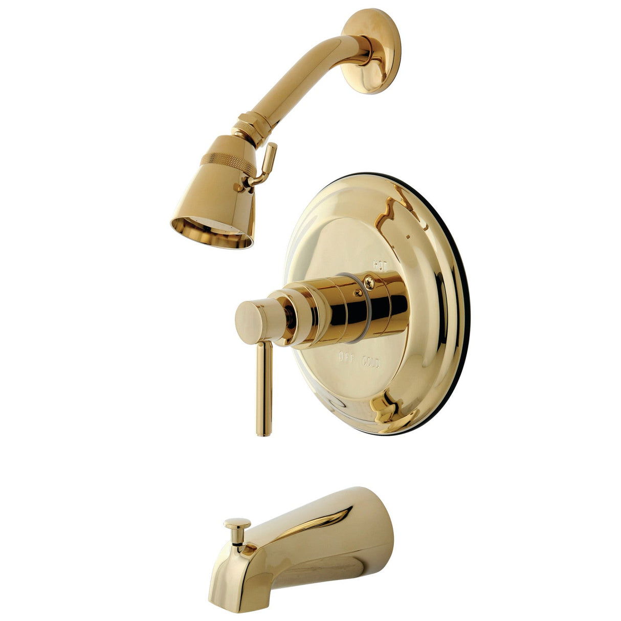 Concord KB2632DL Single-Handle 3-Hole Wall Mount Tub and Shower Faucet, Polished Brass