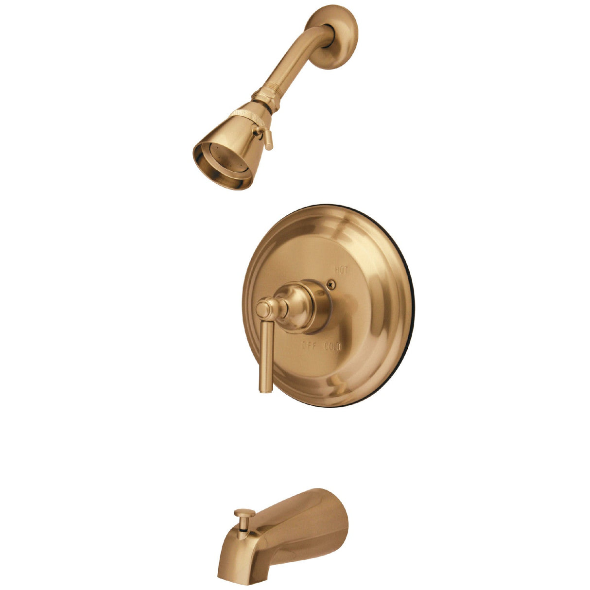 Elinvar KB2632EL Single-Handle 3-Hole Wall Mount Tub and Shower Faucet, Polished Brass