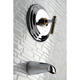Milano KB2634MLTO Single-Handle 2-Hole Wall Mount Tub and Shower Faucet Tub Only, Polished Chrome/Polished Brass