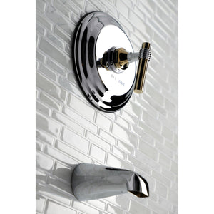 Milano KB2634MLTO Single-Handle 2-Hole Wall Mount Tub and Shower Faucet Tub Only, Polished Chrome/Polished Brass