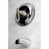 Milano KB2634MLTO Single-Handle 2-Hole Wall Mount Tub and Shower Faucet Tub Only, Polished Chrome/Polished Brass