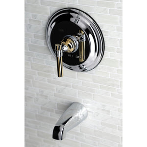 Milano KB2634MLTO Single-Handle 2-Hole Wall Mount Tub and Shower Faucet Tub Only, Polished Chrome/Polished Brass