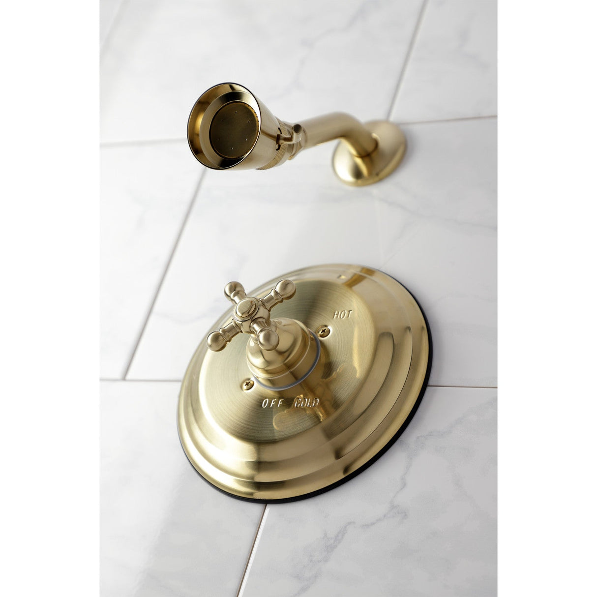 Metropolitan KB2637BXTSO Single-Handle 2-Hole Wall Mount Shower Faucet Trim Only, Brushed Brass