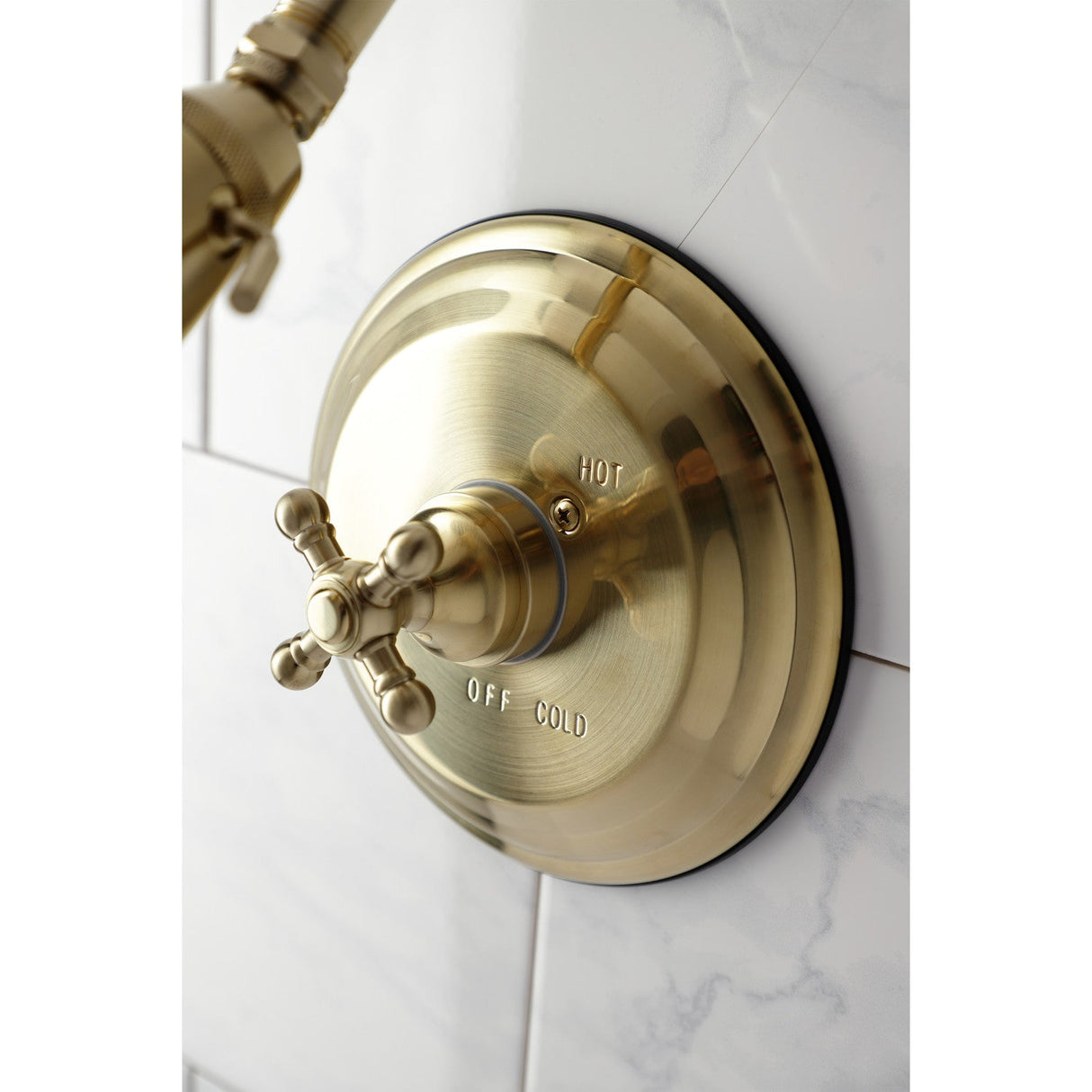 Metropolitan KB2637BXTSO Single-Handle 2-Hole Wall Mount Shower Faucet Trim Only, Brushed Brass