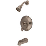 NuFrench KB2638DFL Single-Handle 3-Hole Wall Mount Tub and Shower Faucet, Brushed Nickel