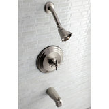 Elinvar KB2638EX Single-Handle 3-Hole Wall Mount Tub and Shower Faucet, Brushed Nickel