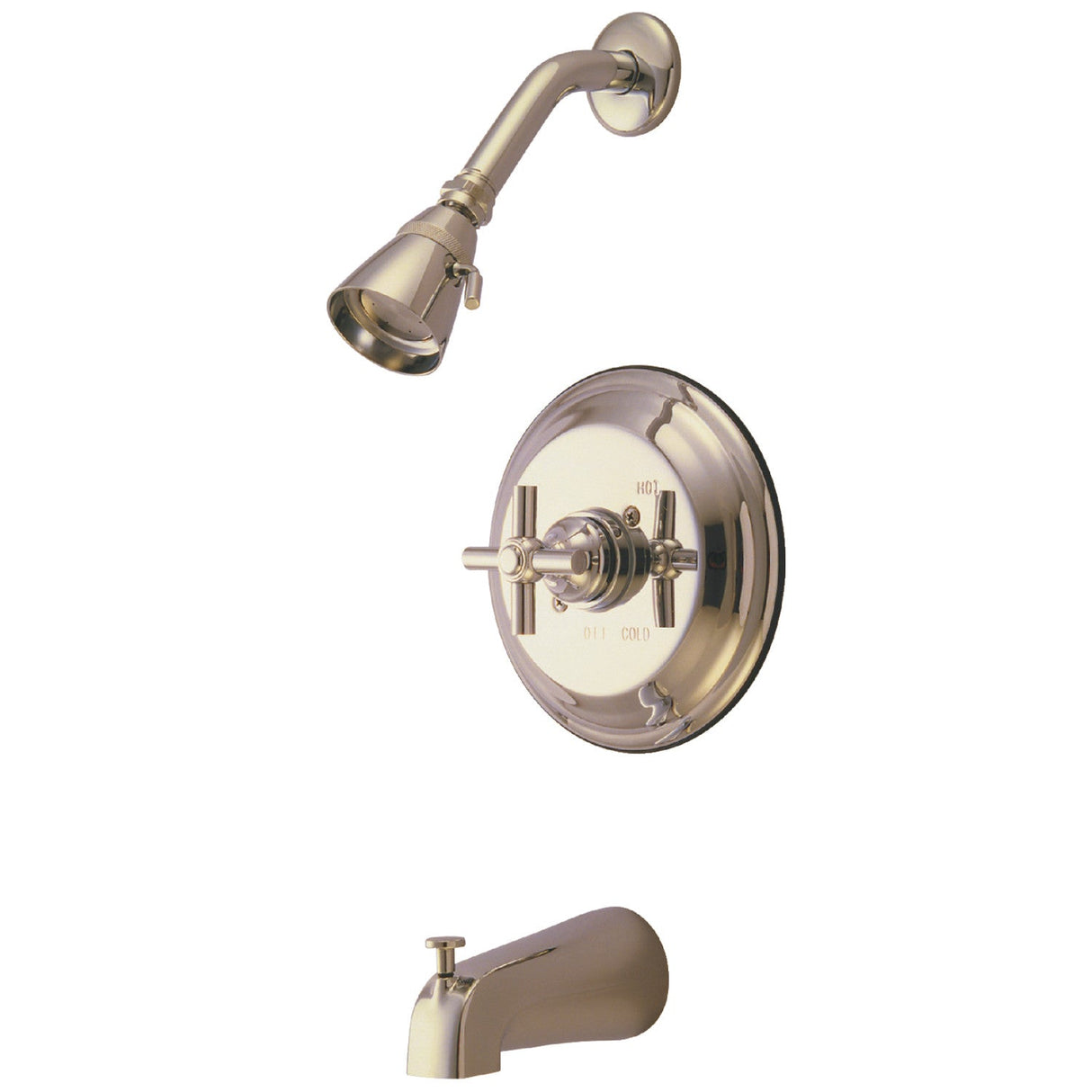 Elinvar KB2638EX Single-Handle 3-Hole Wall Mount Tub and Shower Faucet, Brushed Nickel