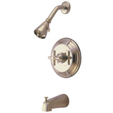 Elinvar KB2638EX Single-Handle 3-Hole Wall Mount Tub and Shower Faucet, Brushed Nickel