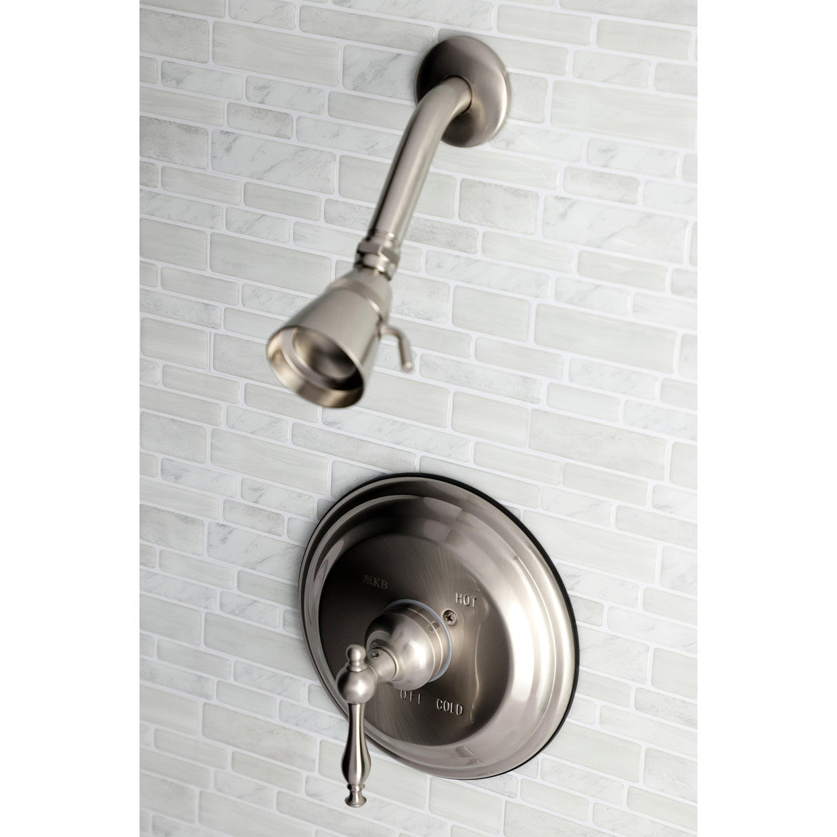 KB2638NLSO Single-Handle 2-Hole Wall Mount Shower Faucet, Brushed Nickel