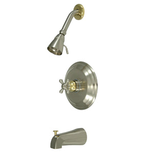 Metropolitan KB2639BX Single-Handle 3-Hole Wall Mount Tub and Shower Faucet, Brushed Nickel/Polished Brass