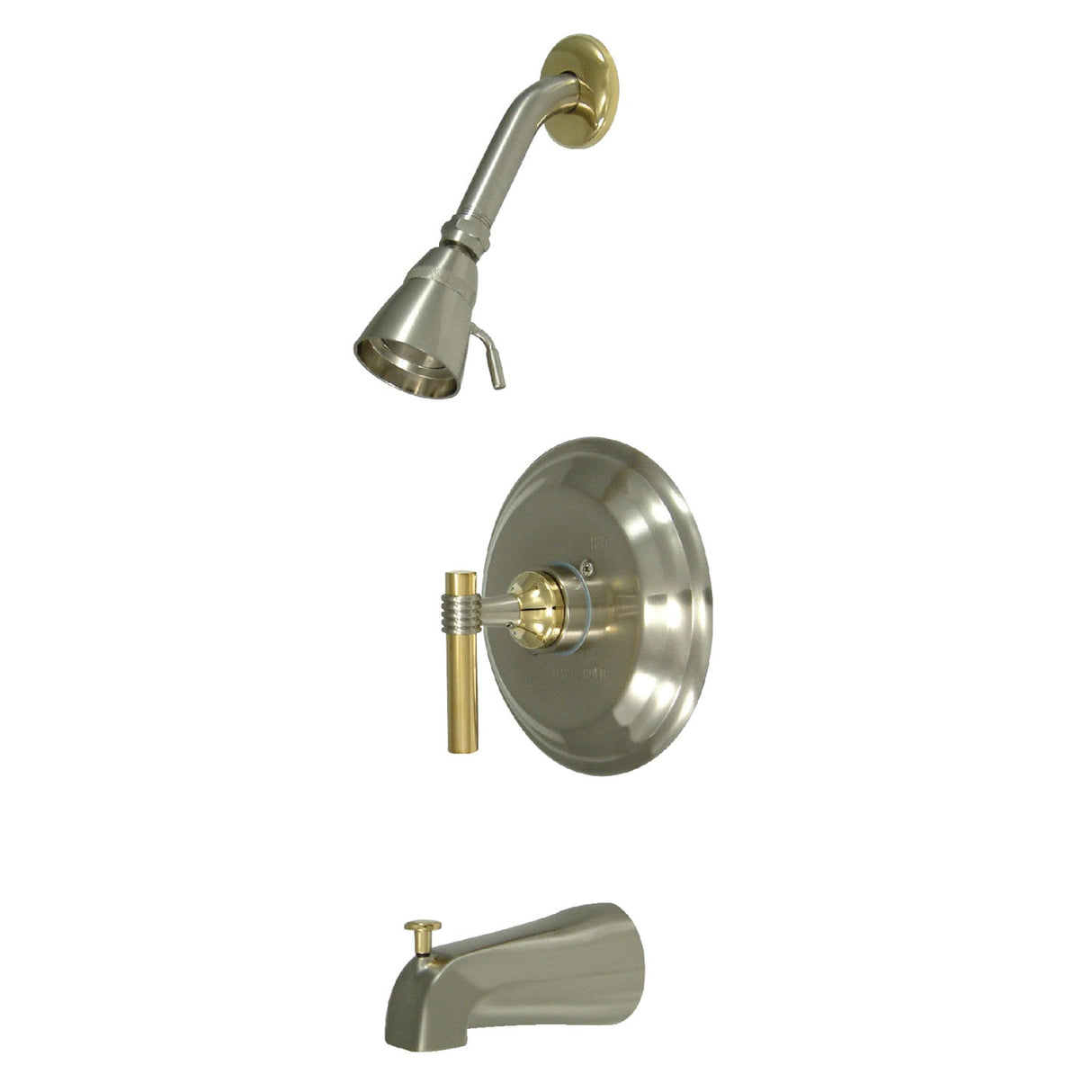 Milano KB2639ML Single-Handle 3-Hole Wall Mount Tub and Shower Faucet, Brushed Nickel/Polished Brass