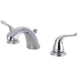 Yosemite KB2951YL Two-Handle 3-Hole Deck Mount Mini-Widespread Bathroom Faucet with Plastic Pop-Up, Polished Chrome