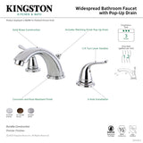 Yosemite KB2968YL Two-Handle 3-Hole Deck Mount Widespread Bathroom Faucet with Plastic Pop-Up, Brushed Nickel