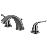 Yosemite KB2968YL Two-Handle 3-Hole Deck Mount Widespread Bathroom Faucet with Plastic Pop-Up, Brushed Nickel