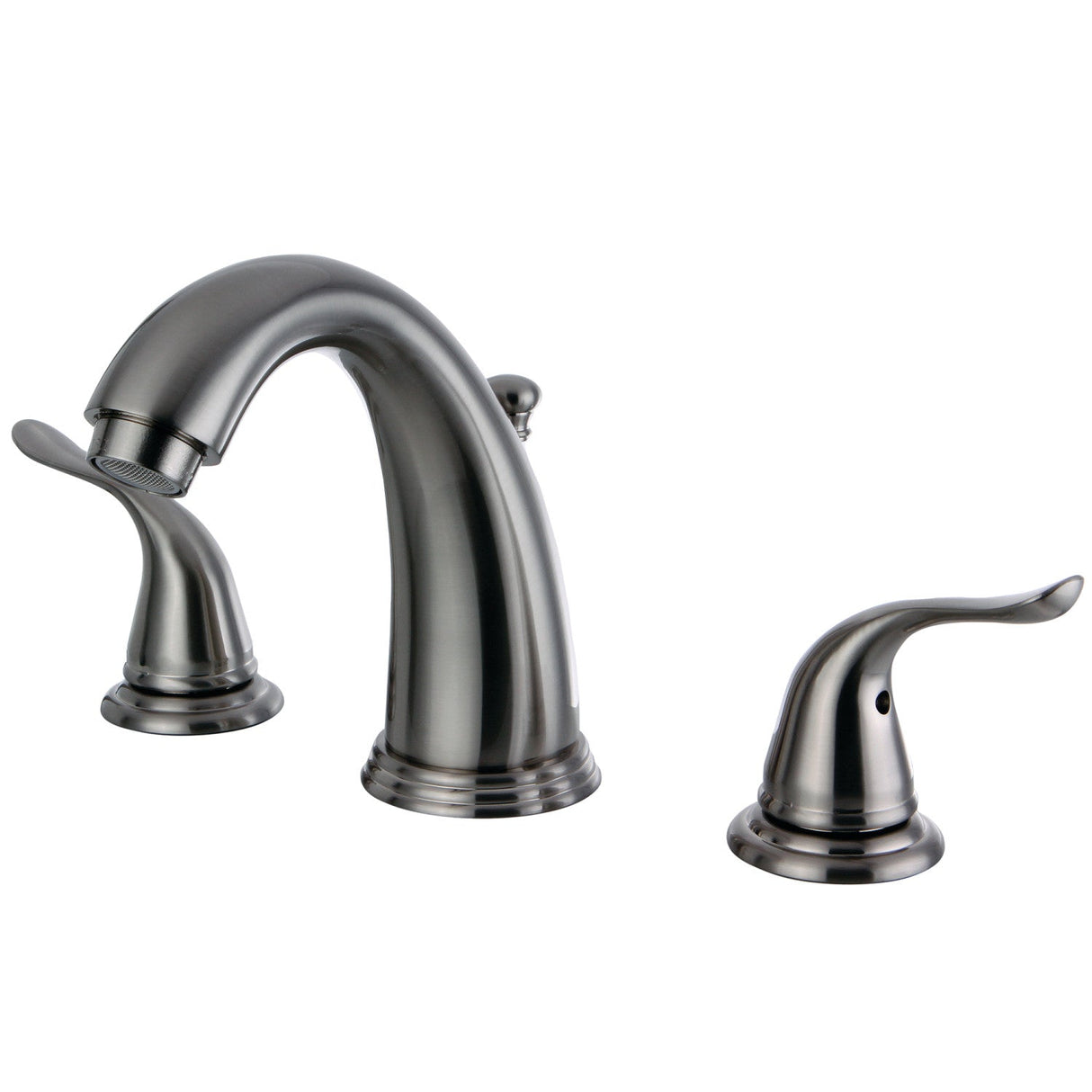 Yosemite KB2988YL Two-Handle 3-Hole Deck Mount Widespread Bathroom Faucet with Plastic Pop-Up, Brushed Nickel