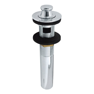 Fauceture KB3001 Brass Lift and Turn Bathroom Sink Drain with Overflow, 17 Gauge, Polished Chrome