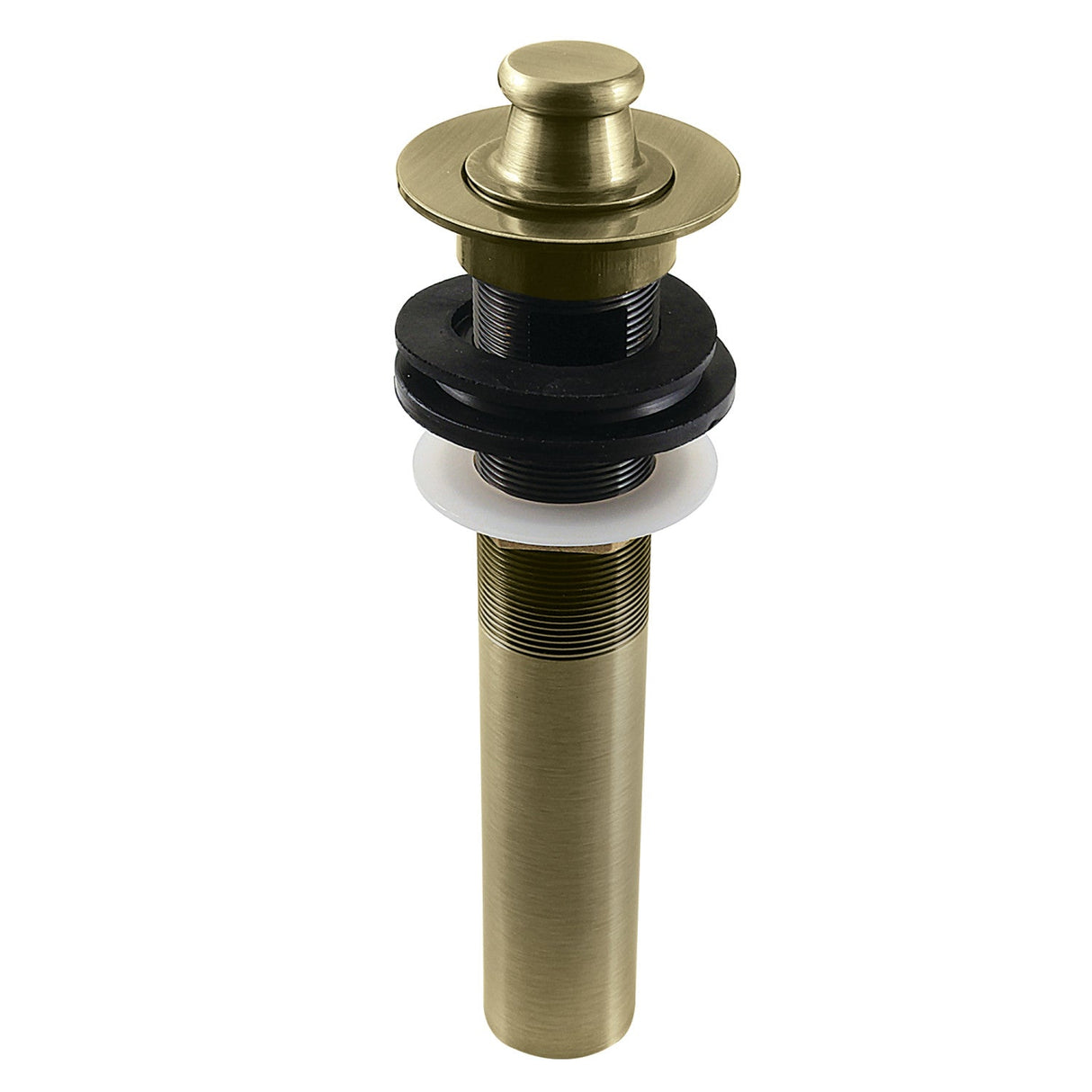 Fauceture KB3003 Brass Lift and Turn Bathroom Sink Drain with Overflow, 17 Gauge, Antique Brass
