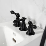 Victorian KB320AL Three-Handle Vertical Spray Bidet Faucet with Brass Pop-Up, Matte Black