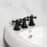 Victorian KB320AX Three-Handle Vertical Spray Bidet Faucet with Brass Pop-Up, Matte Black