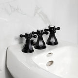 Metropolitan KB320BX Three-Handle Vertical Spray Bidet Faucet with Brass Pop-Up, Matte Black