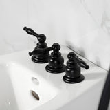 Knight KB320KL Three-Handle Vertical Spray Bidet Faucet with Brass Pop-Up, Matte Black