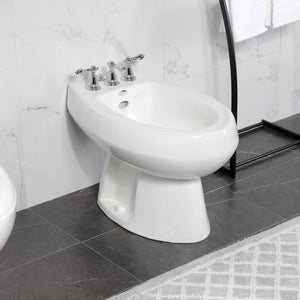 Victorian KB321AL Three-Handle Vertical Spray Bidet Faucet with Brass Pop-Up, Polished Chrome