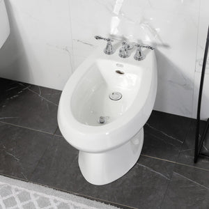 Victorian KB321AL Three-Handle Vertical Spray Bidet Faucet with Brass Pop-Up, Polished Chrome