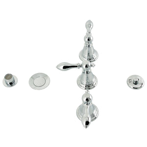 Victorian KB321AL Three-Handle Vertical Spray Bidet Faucet with Brass Pop-Up, Polished Chrome