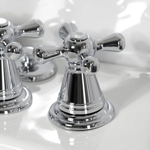 Victorian KB321AX Three-Handle Vertical Spray Bidet Faucet with Brass Pop-Up, Polished Chrome