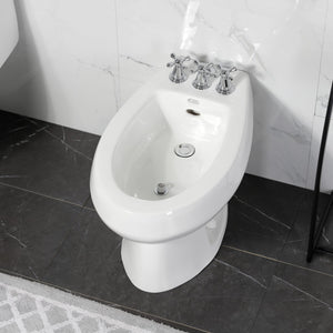 Victorian KB321AX Three-Handle Vertical Spray Bidet Faucet with Brass Pop-Up, Polished Chrome