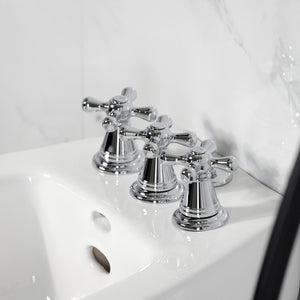 Victorian KB321AX Three-Handle Vertical Spray Bidet Faucet with Brass Pop-Up, Polished Chrome