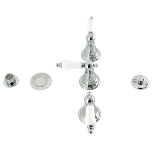 Victorian KB321PL Three-Handle Vertical Spray Bidet Faucet with Brass Pop-Up, Polished Chrome