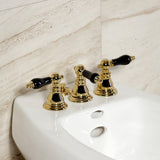 Duchess KB322AKL Three-Handle Vertical Spray Bidet Faucet with Brass Pop-Up, Polished Brass