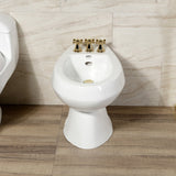 Victorian KB322AX Three-Handle Vertical Spray Bidet Faucet with Brass Pop-Up, Polished Brass