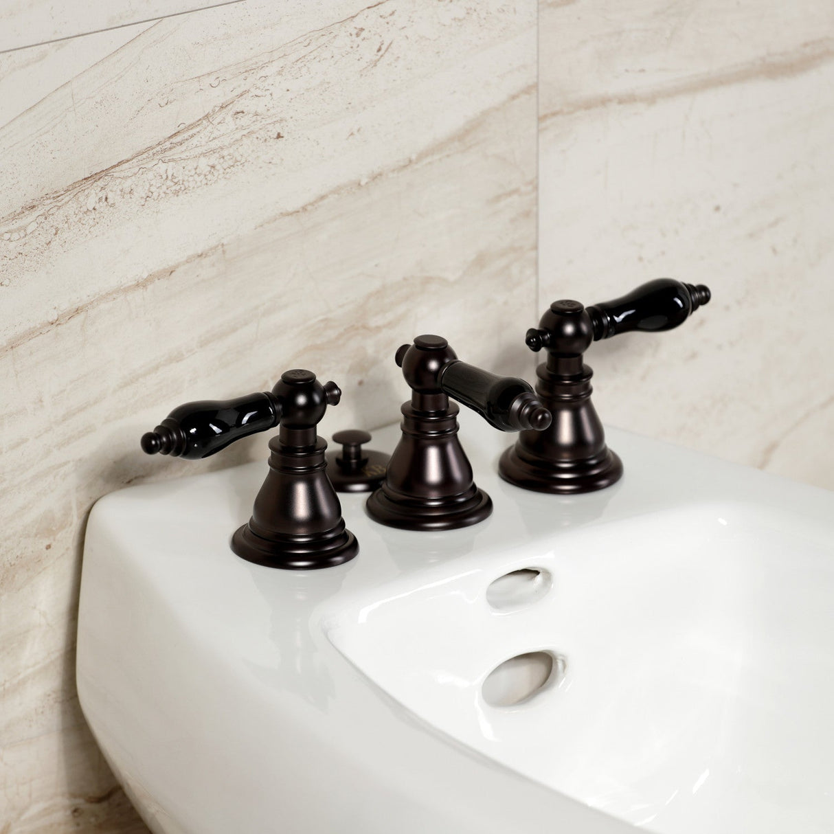 Duchess KB325AKL Three-Handle Vertical Spray Bidet Faucet with Brass Pop-Up, Oil Rubbed Bronze