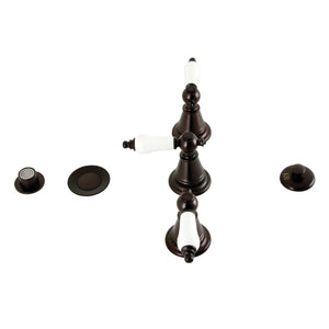 Victorian KB325PL Three-Handle Vertical Spray Bidet Faucet with Brass Pop-Up, Oil Rubbed Bronze