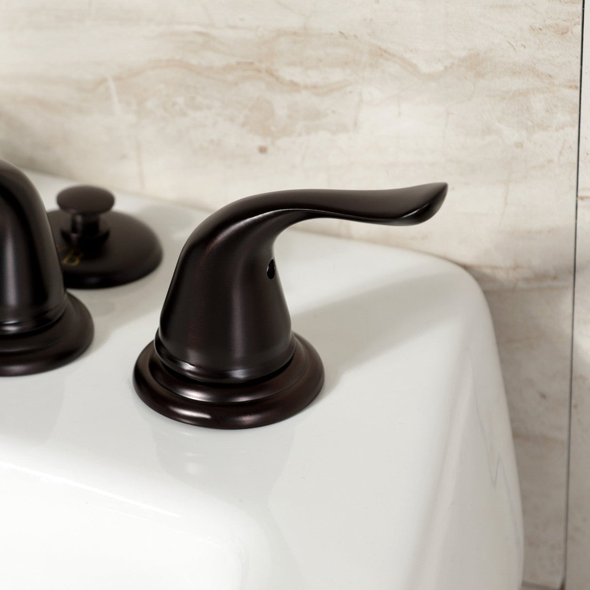 Royale KB325YL Three-Handle Vertical Spray Bidet Faucet with Brass Pop-Up, Oil Rubbed Bronze