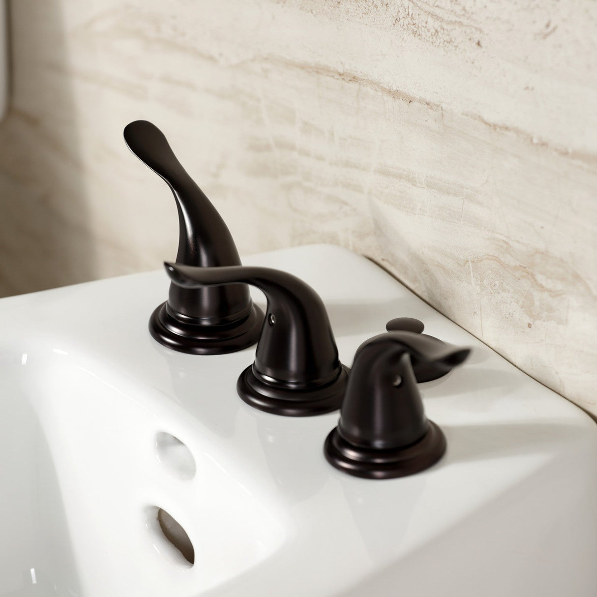 Royale KB325YL Three-Handle Vertical Spray Bidet Faucet with Brass Pop-Up, Oil Rubbed Bronze