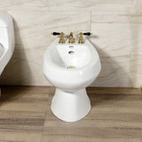 Duchess KB327AKL Three-Handle Vertical Spray Bidet Faucet with Brass Pop-Up, Brushed Brass