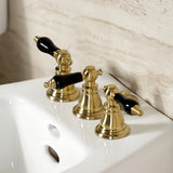 Duchess KB327AKL Three-Handle Vertical Spray Bidet Faucet with Brass Pop-Up, Brushed Brass