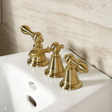 Victorian KB327AL Three-Handle Vertical Spray Bidet Faucet with Brass Pop-Up, Brushed Brass